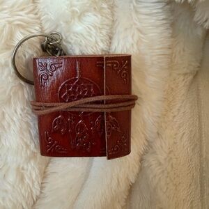 Mini Brown Leather Dreamcatcher Journal Keychain
